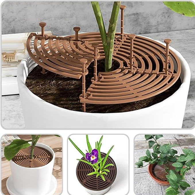 Plant Pot Cover - 5 Pieces Cuttable Planter Guard | UV Resistant Round Plant Pot Grid, Load Bearing Decorative Planter Sleeve for Indoor Gardening Moss Kitten Dog Gidding Squirrel Animal