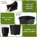 OJYUDD 120 Pcs 0.5 Gallon Black Plastic Plant Nursery Pots,Plant Seedling Pots with Drainage Holes,Black Flower Planting Container for Seedlings Transplanting,Planting,Succulent
