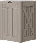 Greesum 52 Gallon Large Outdoor Package Delivery Box for Porch, Lockable Secure Double-Wall Resin Storage Box, Waterproof Deck Box for Package Protection, Light Coffee
