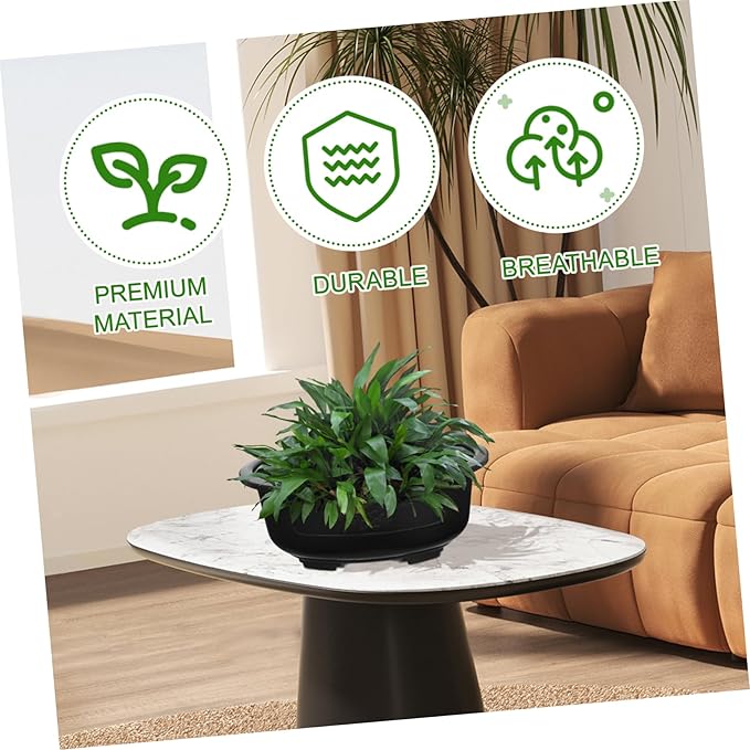 Angoily Bonsai Pots, 2PCS Bonsai Training Pot, 15 Inch Tree with Drainage Tray, Deep Oval Planter for Desktop, Garden, Balcony, Plastic Asian Tall Training