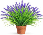 Artificial Flowers for Outdoors, 8 Bundles Faux Silk Spring Flowers for Outside for Planter Front Door Porch Yard Patio Window Box Home Decor (8pcs-Purple)
