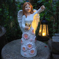 Solar Garden Statues Decor，Gardedn Angel Figurines Lights Featuring Waterproof Outdoor Decor Lights for Yard Patio Porch Decoration Gift for Mom Grandma (Classic)