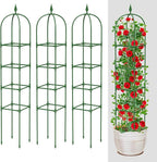 MYMULIKE Garden Trellis for Climbing Plants Outdoor & Indoor - 6Ft Tall Rustproof Plant Support Cage for Vines, Flowers, Vegetables, Roses | Heavy-Duty, Adjustable & Decorative (3)