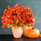 Artificial Flowers for Outdoor, UV Resistant Fake Silk Pansies Flowers, Realistic Faux Plants for Outside Indoor Porch Patio Window Box Planter Home Decor (12, Orange Red)