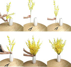 Yellow Artificial Flowers Orchids Silk Fake Flowers in Bulk, 12 Pcs (Each 38.5”), for Wedding Festive Party Home Office Decoration, No Include Vase