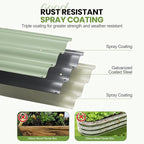 G GOOD GAIN Raised Garden Beds - 4x2x1ft Galvanized Planter Boxes Kit with Protective Tape & Gloves & Tools | Oval Metal Outdoor Raised Bed for Gardening Vegetables, Fruits, Flowers, Herbs, Green