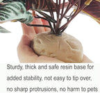 Reptile Plants,Terrarium Decor,Amphibian Habitat Decor,Artificial Plants for Gecko Chameleon Snake Tortoise Tank Accessories with Base(Xanthosoma sagittifolium)