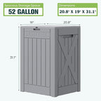 Greesum 52 Gallon Outdoor Resin Package Delivery Box for Porch, Lockable Secure Double-Wall, Waterproof Deck Box for Package Protection, Gray