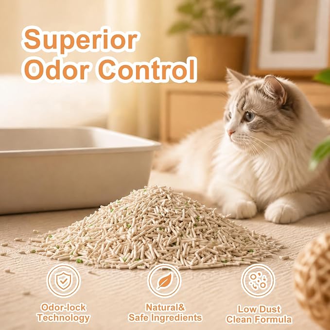 Tofu Cat Litter – Natural Plant-Based & Flushable Unscented Kitty Litter, Low Dust & Low Tracking, Superior Odor Control, Ideal for Multi-Cat Homes, Creamy Scented, 11 lb (5.5lbx2bags)