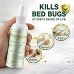 Bed Bug Spray Natural Travel Spray Child & Pet Safe - Plant Based Bed Bugs, Lice, Mite Treatment, Stain & Odor Free Control, Compact Travel Size for Hotels, Suitcase, Backpack, Shoes, 3oz, 2 Pack
