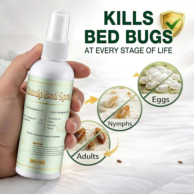 Bed Bug Spray Natural Travel Spray Child & Pet Safe - Plant Based Bed Bugs, Lice, Mite Treatment, Stain & Odor Free Control, Compact Travel Size for Hotels, Suitcase, Backpack, Shoes, 3oz, 2 Pack