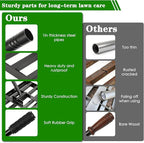 Lawn Leveling Rake 30x10 inch, Heavy Duty Ground Leveler for Soil, Sand, Effortless Smooth Use & Easy Assembly Stainless Steel Landscape Rake for Backyard, Garden, Golf Course, Black