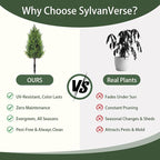 2 Pack 3FT Artificial Cedar Topiary Trees with Ground Spike, Realistic Fake Plants Tree UV Resistant Artificial Plants Indoor Outdoor Faux Plants Evergreen Bushes Shrubs for Porch Garden Office