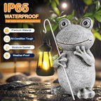 Frog Solar Garden Statues, Resin Frog Figurine Decorations, Outdoor Frog Decor Art for Lawn,Yard, Unique Housewarming Gift for Garden Home