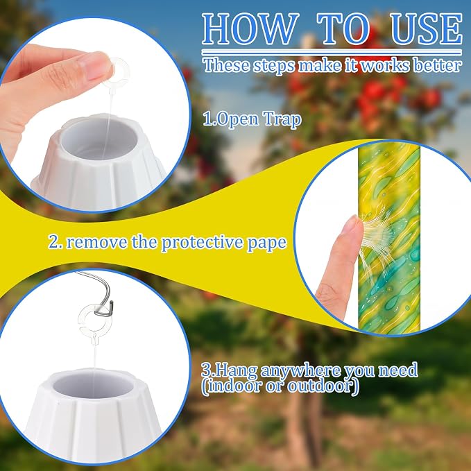 Qualirey 8 Pcs Fly Traps for Indoor Outdoor Hanging Fruit Fly Stick Trap Sticky Mosquito for Home Insect 10 x 2.5 Inches (Design-1,Yellow and Green)