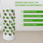 Hydroponic Tower, 14-Layer Hydroponics Growing System Kit with 70 Slots, Vertical Garden System with 20L Water Tank and Pump for Indoor Outdoor Home, Balcony & Patio (64 Slots)
