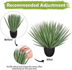 Briful Artificial Agave Plant – 18.1" Tall Faux Agave Plants in Black Pot, Realistic Fake Tropical Plants for Indoor and Outdoor Decor, Artificial Plants for Home, Office, Patio, Garden Decoration