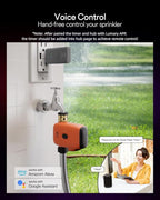 Lumary WiFi Water Timer for Garden Hose with Hub, Battery Sprinkler Timer for Watering Brass Inlet Outdoor, Rain Delay/Remote/Manual/Auto Drip Irrigation System Programmable Faucet, Work with Alexa