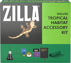 Zilla Tropical Habitat Accessory Kit, Starter Kit for Reptiles, Easy Start for Tropical-Dwelling Reptiles, Includes Lighting, Heating, Bedding and Food, Ideal for Size 10G Terrariums