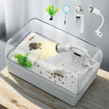AZV Turtle Tank Starter Habitat Kit,Complete Aquatic Terrarium Enclosure with Filter,Basking Platform with Hideout,Multi-Function Area,Drainage,Plants and Lamps,Perfect for Red Eared Slider Aquarium