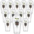 12 Pack Transparent Hydroponic Cups with Humidity Domes, 5in1 Hydroponics Growing System Kit, Clear Self Watering Planters for Indoor Plants, Herbs, Seed Starting, Root Monitoring