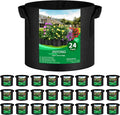 JNYONG 24-Pack 5 Gallon Thickened Non-Woven Grow Bags, Aeration Fabric Pots with Handles
