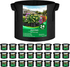JNYONG 24-Pack 5 Gallon Thickened Non-Woven Grow Bags, Aeration Fabric Pots with Handles