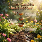 Rain Catcher - Plant Support, Rust Patina Metal Rain Catcher Garden Stake with Water Bowl, Decorative Outdoor Yard Accent & Memorial Day Backyard Decor (2pcs)