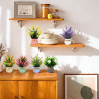 Yoratee 6PCS Artificial Flowers Pot Small Fake Plants with Mini Potted Plants for Home Office Tabletop Centerpiece Decoration