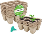 GROWNEER 72 Cells Peat Pots Seed Starter Trays 12 Packs Biodegradable Seedling Pots Germination Trays Organic Plant Starter Kit with 15 Pcs Plant Labels