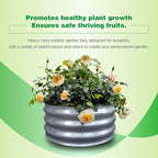 GARDMAX 2x2x1FT Galvanized Round Raised Garden Bed Kit, Metal Planter Boxes Outdoor with Easy Assembly, Large Garden Bed for Vegetables, Fruits, Flower, Herbs Silver