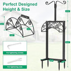 TomCare Garden Hose Holder Heavy Duty Water Hose Holder Holds 160 FT Hoses 4 Spikes Hose Reel Freestanding Hose Hanger Sturdy Hose Storage Stand for Outside Yard Lawn