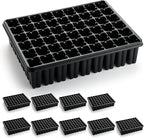 RooTrimmer 54 Cell Seed Starter Trays, 2.8" Deep Plug Flat Tray,10 Pieces Big Holes Germination Tray, Thick Durable Seedling Plastic Nursery Reusable Trays (11.14inch ×14.6 inch, 10-Pack)