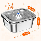 Cat Water Fountain Stainless Steel: 4L/140oz Pet Fountain Water Bowl Indoor, Automatic Dog Drinking Dispenser, Cat Feeding Watering Supplies, Metal Kitty Waterer Fountain, 6 Replacement Filters
