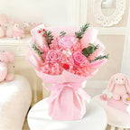 Preserved Flowers Bouquet, Flowers for Delivery,Handmade Pink Rose Bouquets Lasting 3-5 Years, Luxury Gift Box,Birthday Flowers Gifts for Women Mom Grandma Wife Friends