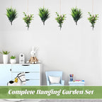 TIESOME 12 Set Pack Hanging Air Plant Holders, Adjustable Rust-Resistant Air Plant Hanger with Jute Ropes Spiral Hanging Plant Display for Tillandsia Succulents Home Office Decor