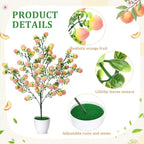 Suncalla 2 Pack Artificial Peach Potted Plants 21.65 Inches Fake Peach Tree Simulation Realistic Fruit Plant with Pot Faux Tree Indoor Decoration for Home Office Living Room Table Desk