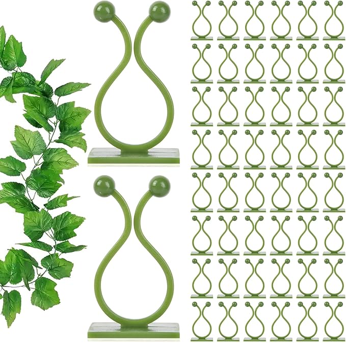 ALLWIN Plant Climbing Wall Clips - 120Pcs,Plant Hooks for Vines, Money Plant Clips (Green)