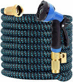 J&B XpandaHose 100ft Expandable Garden Hose – Ultra-Strong 3750D, 4-Layer Latex Core, Brass 3/4" Connectors, 10-Pattern Nozzle & Storage Bag – Lightweight, Kink-Reducing, Leak-Resistant