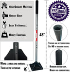 Heavy Duty Steel Tamper 10"x10" with 48 inch Ergonomic Handle and Rubber Foam Grip -Garden Landscaping Hand Rammer Compactor for Earth, Gravel and Dirt Pavement Compaction Paver Tool Trash Tamper