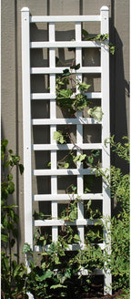 Dura-Trel Providence 22 x 75 Inch PVC Vinyl Outdoor Garden Patio Trellis, with Ground Anchors, White