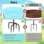 37In Bird Bath for Outside, 2-in-1 Birdbath & Birdfeeder with Detachable Plastic Bowl, Metal Butterfly Stake & Sturdy 5-Pronged Base for Outdoor Garden Yard Decor (Blue)