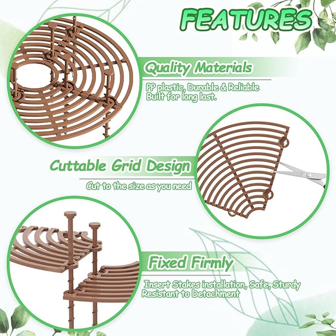 Plant Pot Cover, 3 Pack Plant Pot Protector from Cats Indoor, Cat Proof Indoor Plant Protector, Round Plant Pot Covers to Keep Cats Out, Cuttable Mesh with Stakes, 11.8 Inch