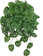 Large Fake Hanging Plants in Pot for Indoor & Outdoor, Long Artificial Monstera Albo Long Plants, 27.6" Fake Potted Vines Ivy Greenery Plant for Room Wall Shelf Decor Living Room Bathroom Patio Porch
