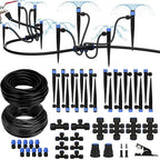 Breeze Touch 230FT Drip Irrigation System, Manual Garden Watering Kit with 6-Way Connectors, 1/2" & 1/4" Distribution Tubing for Greenhouse, Yard & Potted Plants, Precision Irrigation for Large Garden