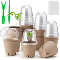 Baxrou 36 Set 3.15 Inch Peat Pots Plant Starters for Seedling with Humidity Dome,Herb Seed Starter Pots Kits, Garden Germination Nursery Pot wit 36 Plant Labels, 2 Transplant Tools.