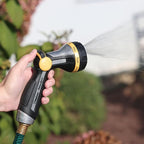 Melnor 65188AMZ RelaxGrip Metal Nozzle, Multi-Pattern, Arthritis Foundation Ease of Use Certified, Quick Connect Bundle, Black, Yellow