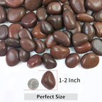 YISZM Rocks for Plant 2lbs, Red River Rocks 1-2 Inch Natural Pebbles for Indoor Plants, High Polished Decorative Stones Vase Filler Fish Tank Aquariums Landscaping Garden