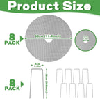 Plant Guards From Cats 8 Pack 11.8 Inch Cuttable Plant Pot Grids with 8 U Pins, Soil Covers to Stop Cat Digging, Keep Indoor Pots Clean, Round Planter Protectors for Homes with Kids and Pets