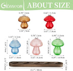 Glasseam Mushroom Plant Propagation Stations: Glass Terrarium Jars with Wood Stand - Unique Hydroponic Planters for Indoor Plants, Office Decor - 5 Pcs